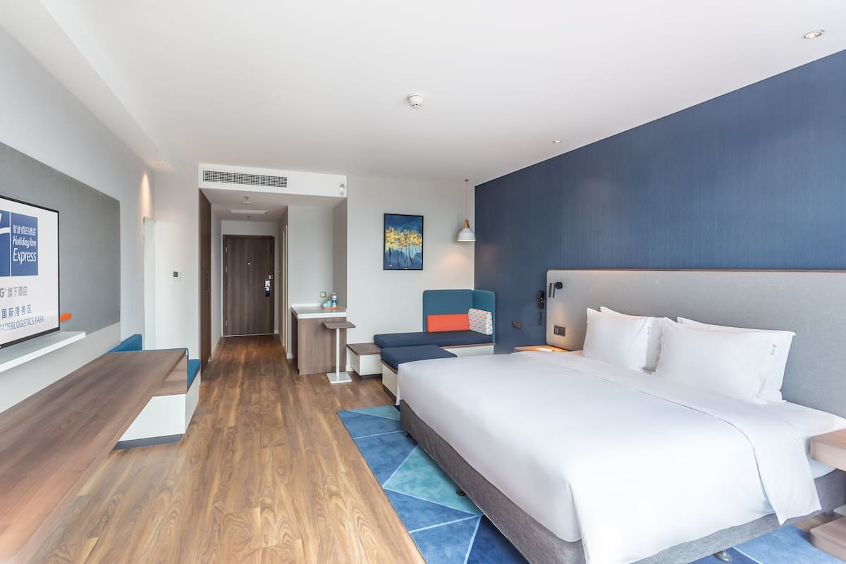 In-room safe, desk, laptop workspace, blackout curtains