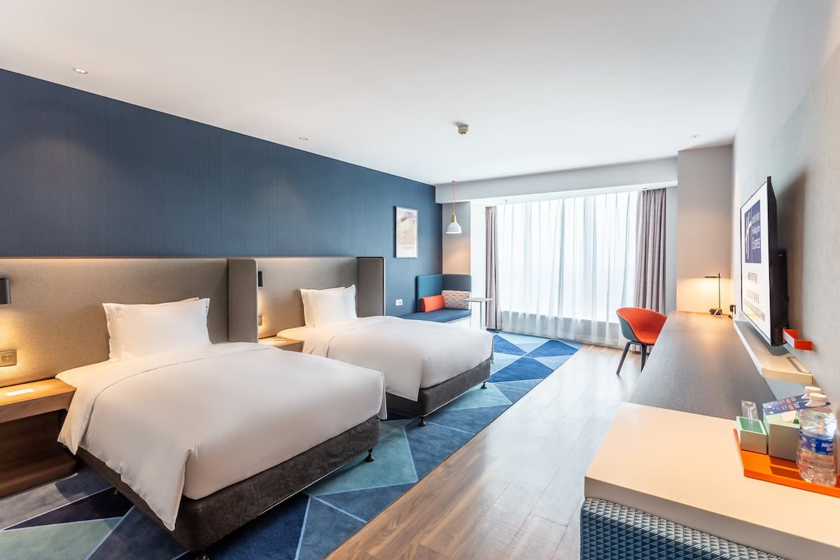 In-room safe, desk, laptop workspace, blackout curtains