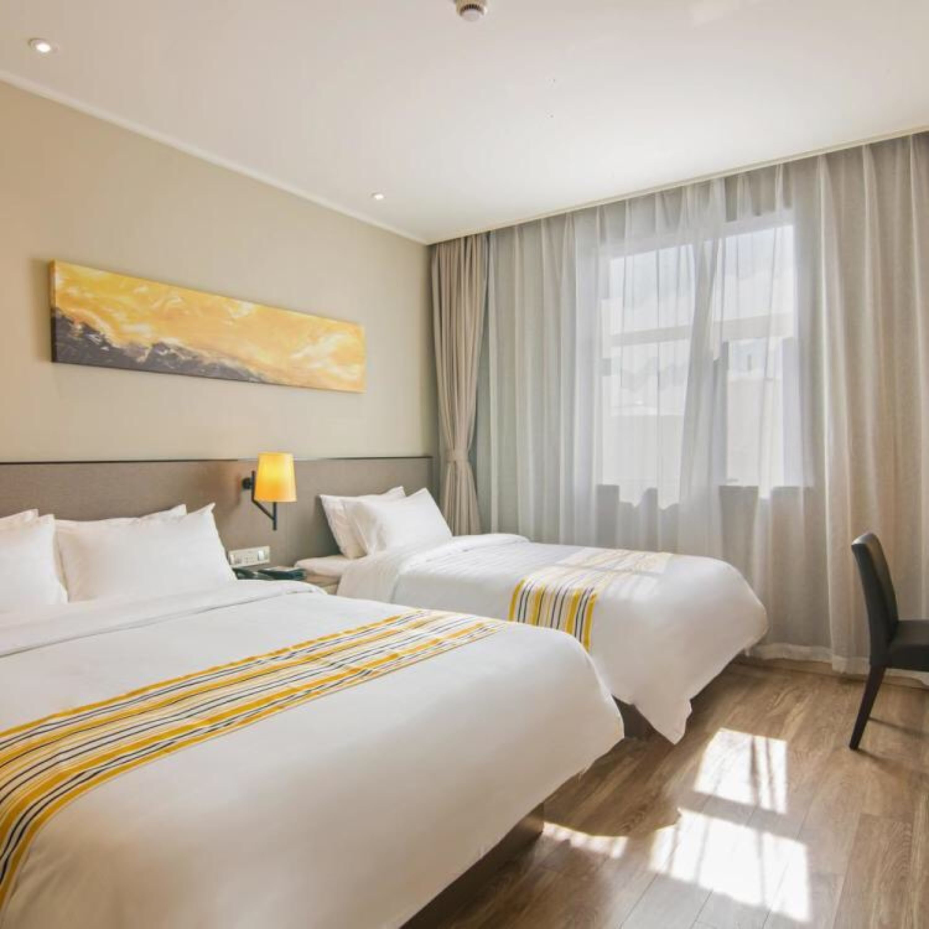 family room | desk, blackout curtains, iron/ironing board, free wifi