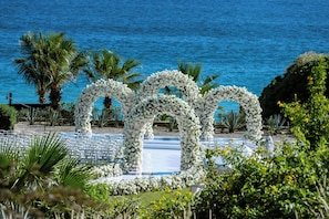 Private beach, beach bar