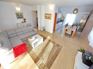 Apartment | Living room - Modern Apartment With big Roofed Terrace, Garden, Near the Sea (Bibinje)