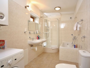 Bathroom | Bathtub - Comfortable Villa in Vrchlabí Near Ski Area (Vrchlabi)