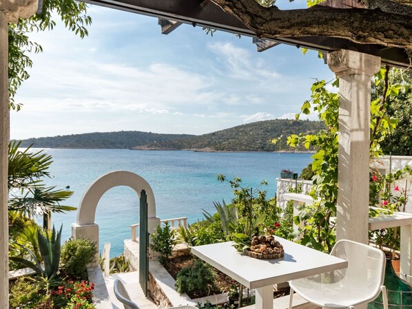 House | View from property - Beach Front Vacation Home, Private Beach, Boat Rental (Rogoznica)