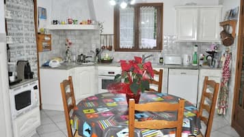 Fridge, microwave, dishwasher