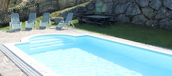 Holiday House With Large Garden With Swimming Pool at the Forest Edge
