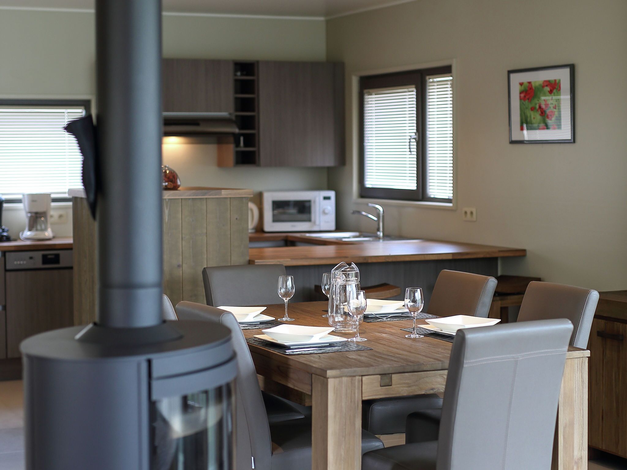 Villa | Private kitchen | Fridge, microwave, oven, stovetop