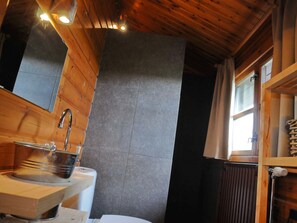 House | Bathroom - Traditional Chalet with Sauna, Spa Tub, & Relaxation Space near La Roche (Rendeux)