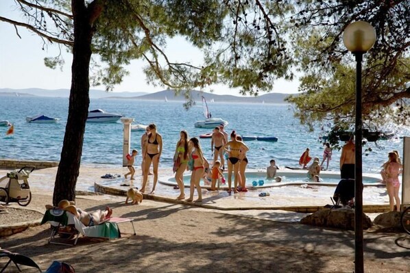 Guests can enjoy stunning sea views and access to the beach from this property.