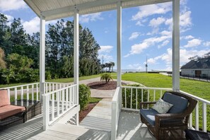 Terrace/patio - Waterfront Beauty: Sleeps 15, Heated Pool, Private Dock, Near Beach (Merritt Island)