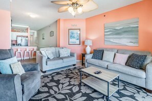 Condo, Multiple Beds (Legacy 102) | Living area | TV - Legacy 102 (Gulf Shores)