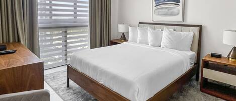 1 bedroom, Frette Italian sheets, premium bedding, down comforters
