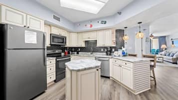 Condo, Multiple Beds (White Caps 1404) | Private kitchen | Toaster, dining tables