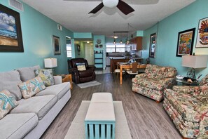 Condo, 1 King Bed with Sofa bed (Seascape 102) | Living area