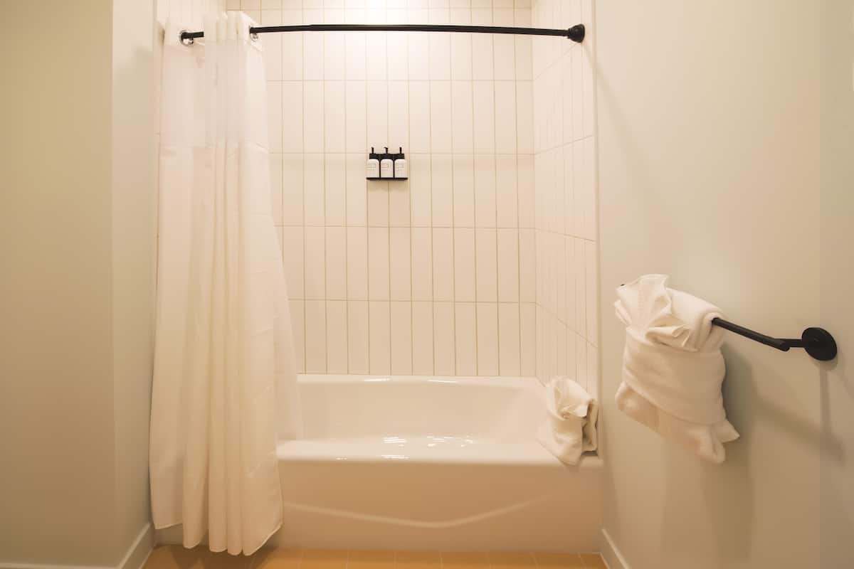 free toiletries, hair dryer, towels