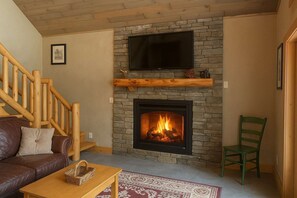 TV, fireplace, offices
