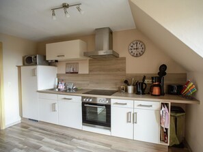 Coffee/tea maker, fridge, microwave, oven - Exclusive Apartment in a Former Residence, set in an Ideal Location in the Harz (Ballenstedt)