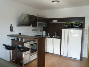 Apartment | Private kitchen | Stovetop, high chair - Modernes Apartment mit Zentralheizung in Willingen (Willingen)