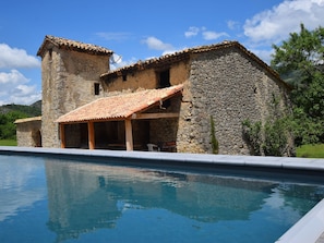 Outdoor pool - Lovely Renovated Holiday Home With Natural Swimming Pool, in Heart of the Drone (Saint-May)