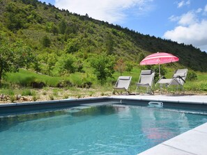 Outdoor pool - Lovely Renovated Holiday Home With Natural Swimming Pool, in Heart of the Drone (Saint-May)