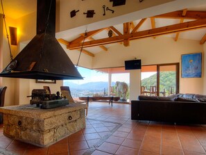 Fireplace - Gorgeous Villa in Ajaccio Corsica With Private Pool and Scenic Views (Ajaccio)