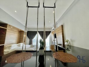 Individually decorated, individually furnished, blackout drapes