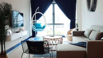 Comfort Apartment | Ruang tamu | TV LED, perkhidmatan penstriman