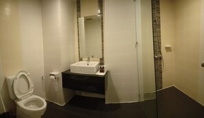 Een douche, gratis toiletartikelen, een haardroger, badjassen