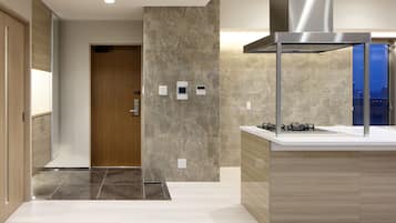 Apartment | Private kitchenette | Fridge, microwave, stovetop, electric kettle