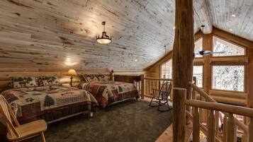 4 bedrooms, laptop workspace, iron/ironing board, travel cot