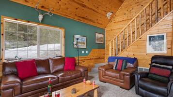 Villa (3 Bedrooms) | Living area | LCD TV, fireplace, video game console, DVD player