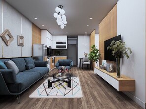 Apartment, 1 Bedroom | Living area | 42-inch flat-screen TV with cable channels, TV - Bao Tran Apartment (Hai Phong)