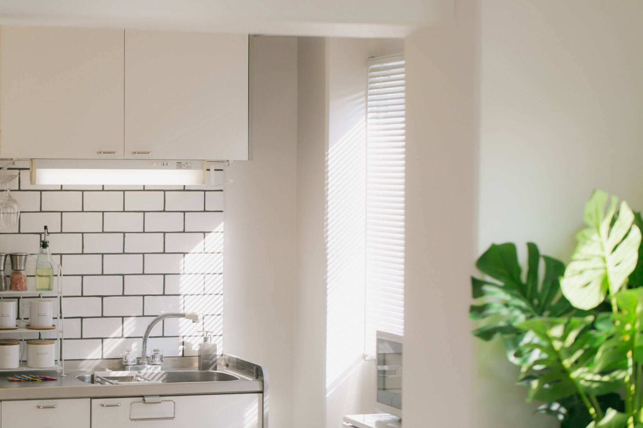 Kjøleskap, mikrobølgeovn, kokeplater og kjøkkenutstyr