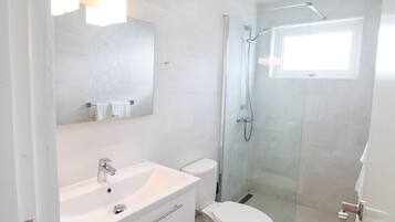 Apartment, 1 Bedroom | Bathroom | Shower, hair dryer, towels