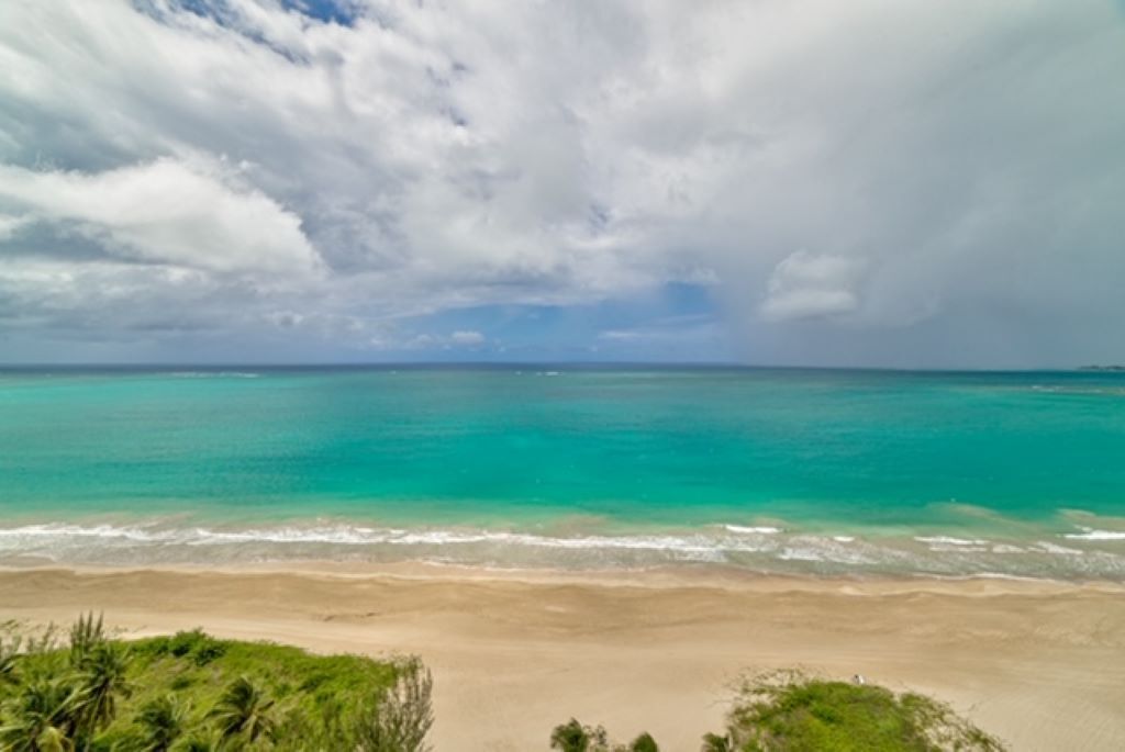 On the beach, sun loungers, beach towels