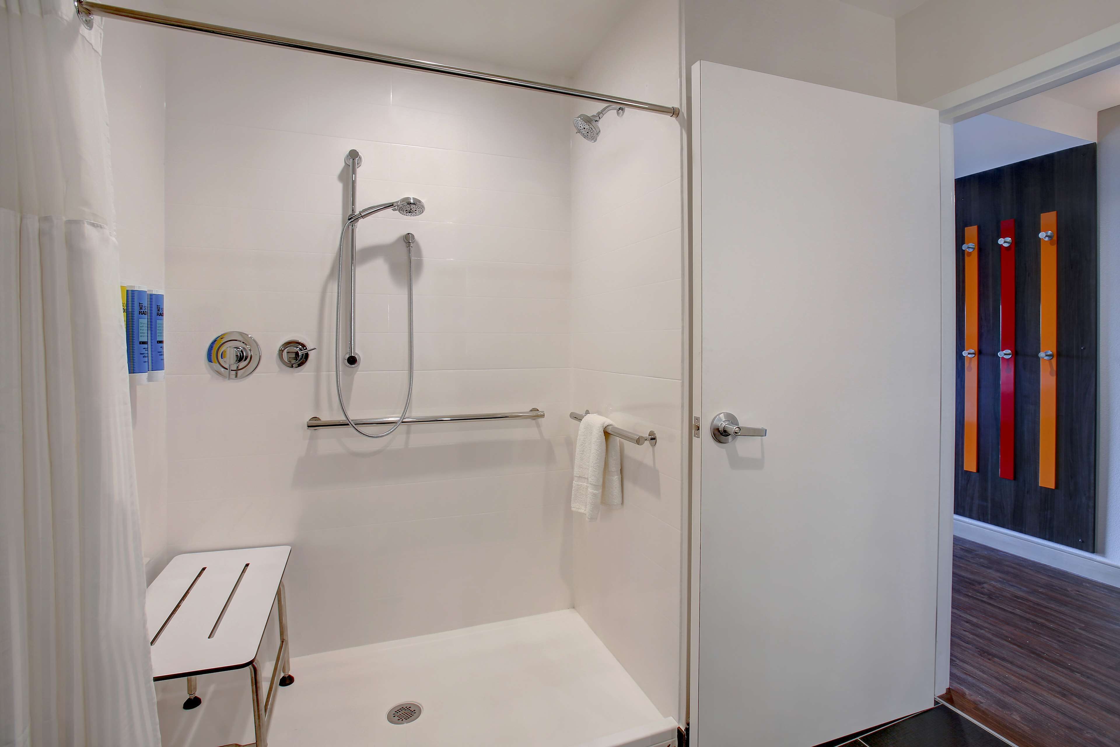 room, 1 king bed, accessible (roll-in shower) | bathroom shower