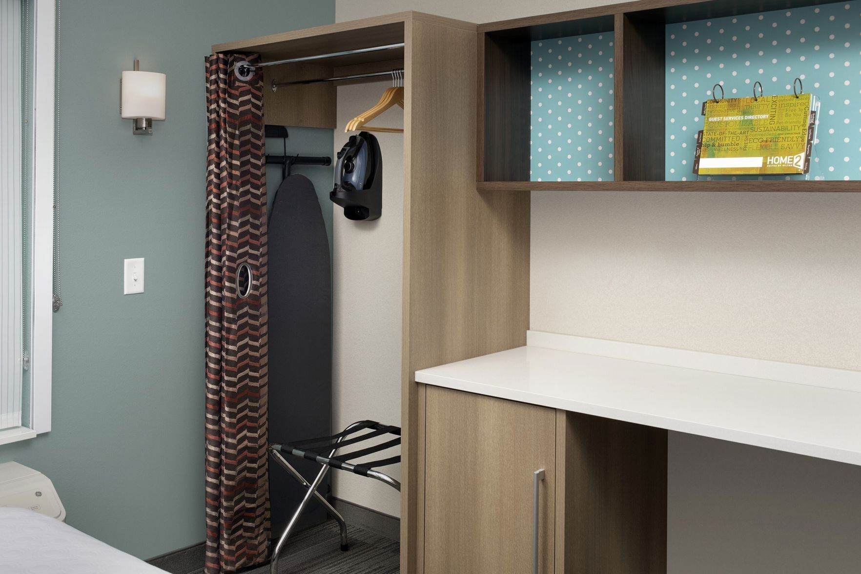 In-room safe, desk, laptop workspace, blackout drapes