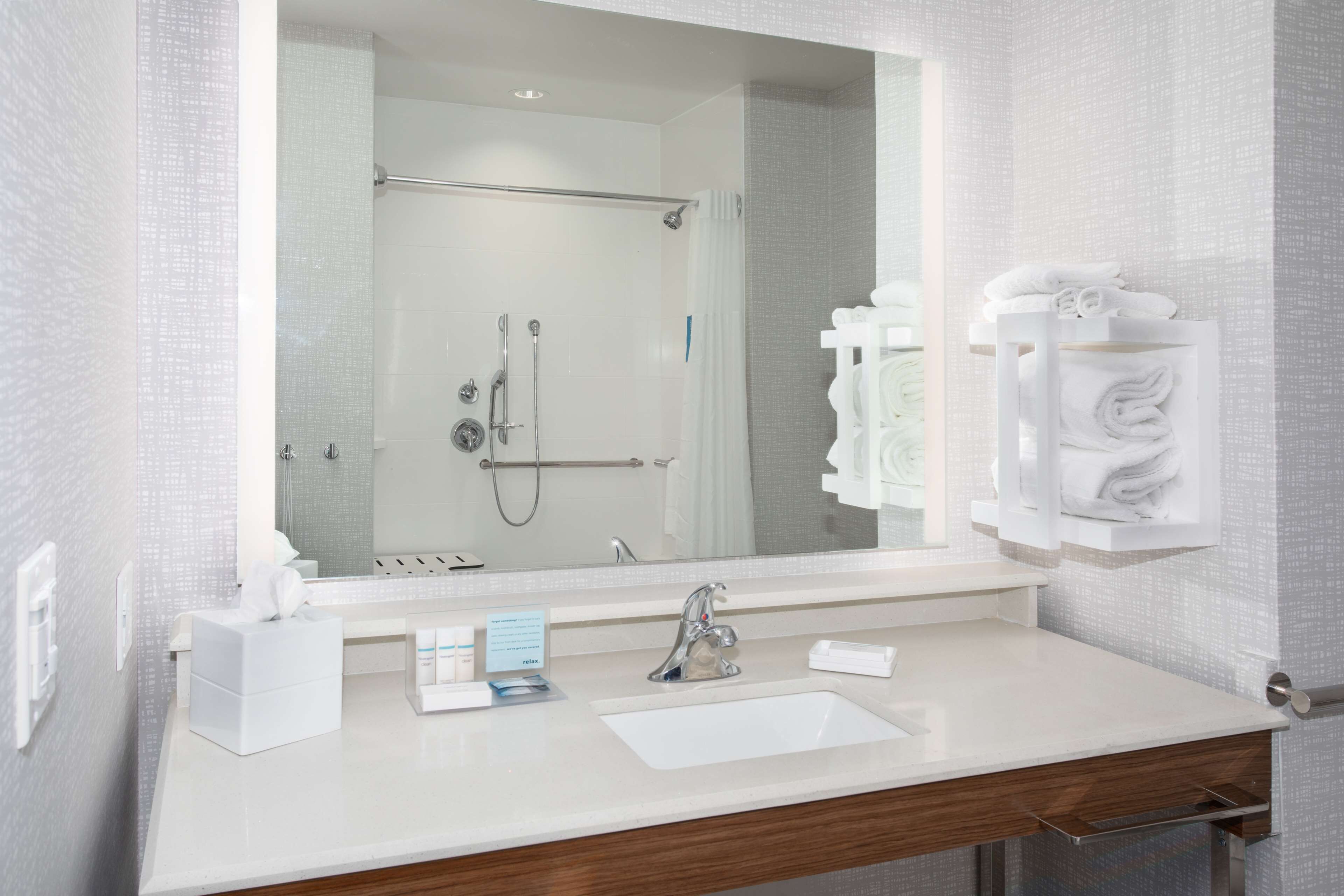 room, 1 king bed with sofa bed, accessible, bathtub (refrigerator) | bathroom shower