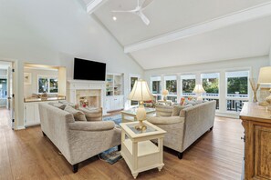 Smart TV, fireplace, video games, DVD player - Pet friendly, 2nd row beach home with private pool and gorgeous new updates (Hilton Head Island)