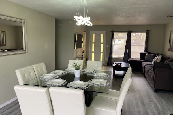 Dining table seating for 8