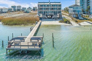 Exterior - Three balconies, ocean views, private beach access & fishing pier on lagoon too! (Gulf Shores)