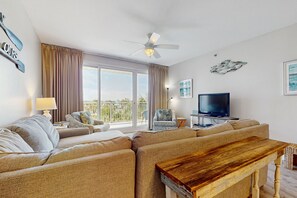 TV, DVD player, video library