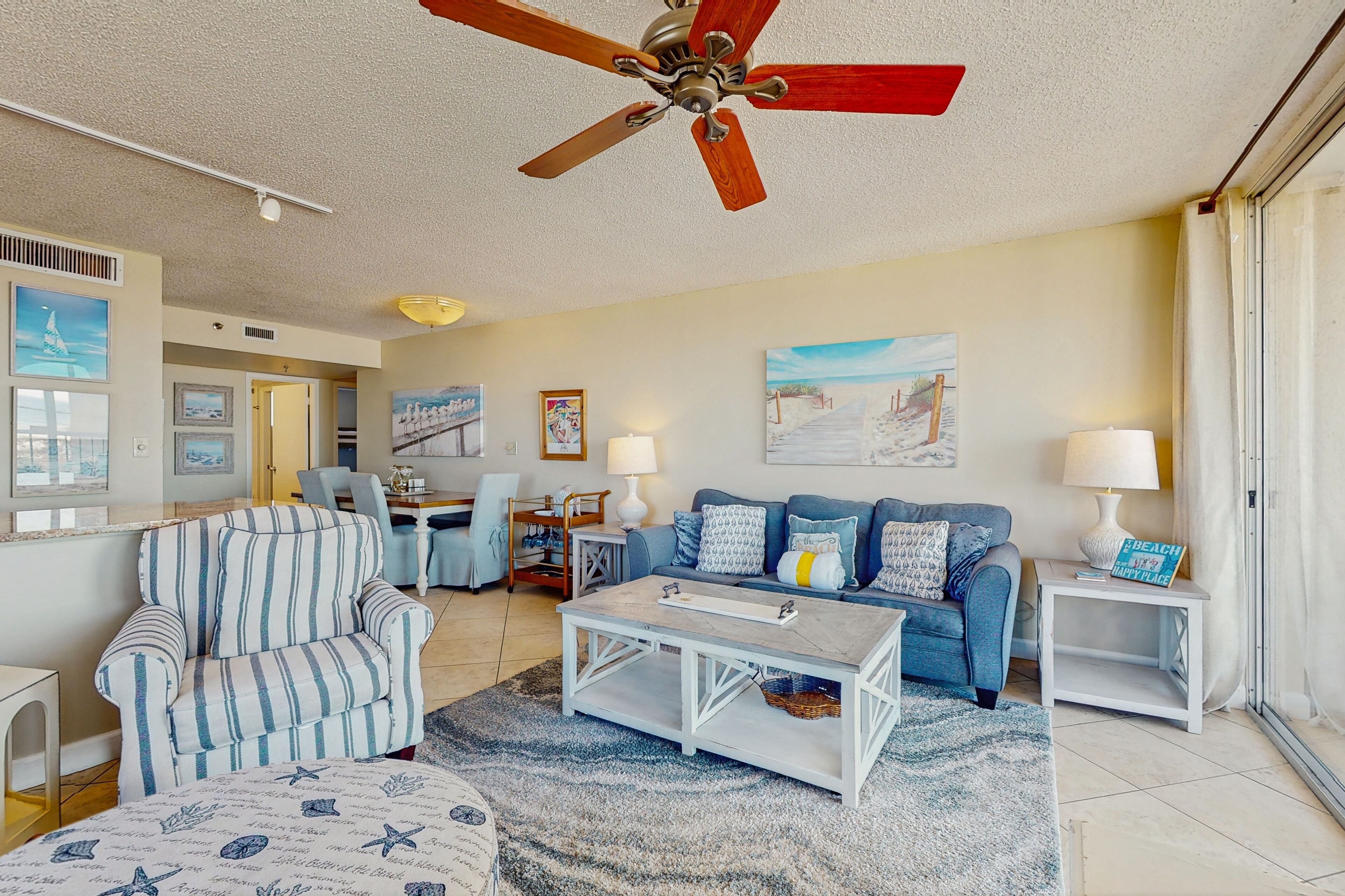 TV, DVD player, video library