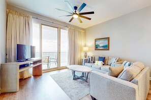 TV, DVD player, video library