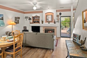 Fernseher, Kamin, DVD-Player