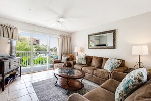 TV, DVD player, video library