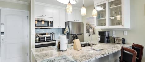 Fridge, oven, paper towels