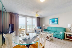 TV, DVD player, video library