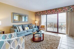 TV, DVD player, video library, stereo