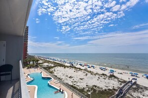 A heated pool - Ocean House 1-1504 | Heated, Zero Entry Pool | Oceanfront | My Beach Getaways (Gulf Shores)