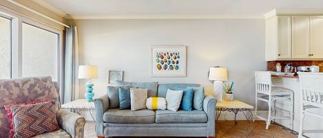 TV, DVD player, video library